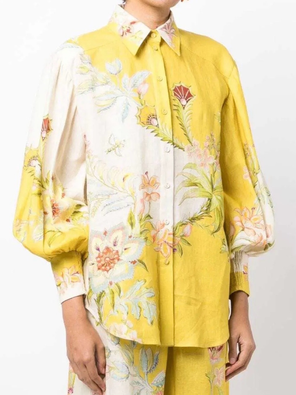ALEMAIS printed linen blouse